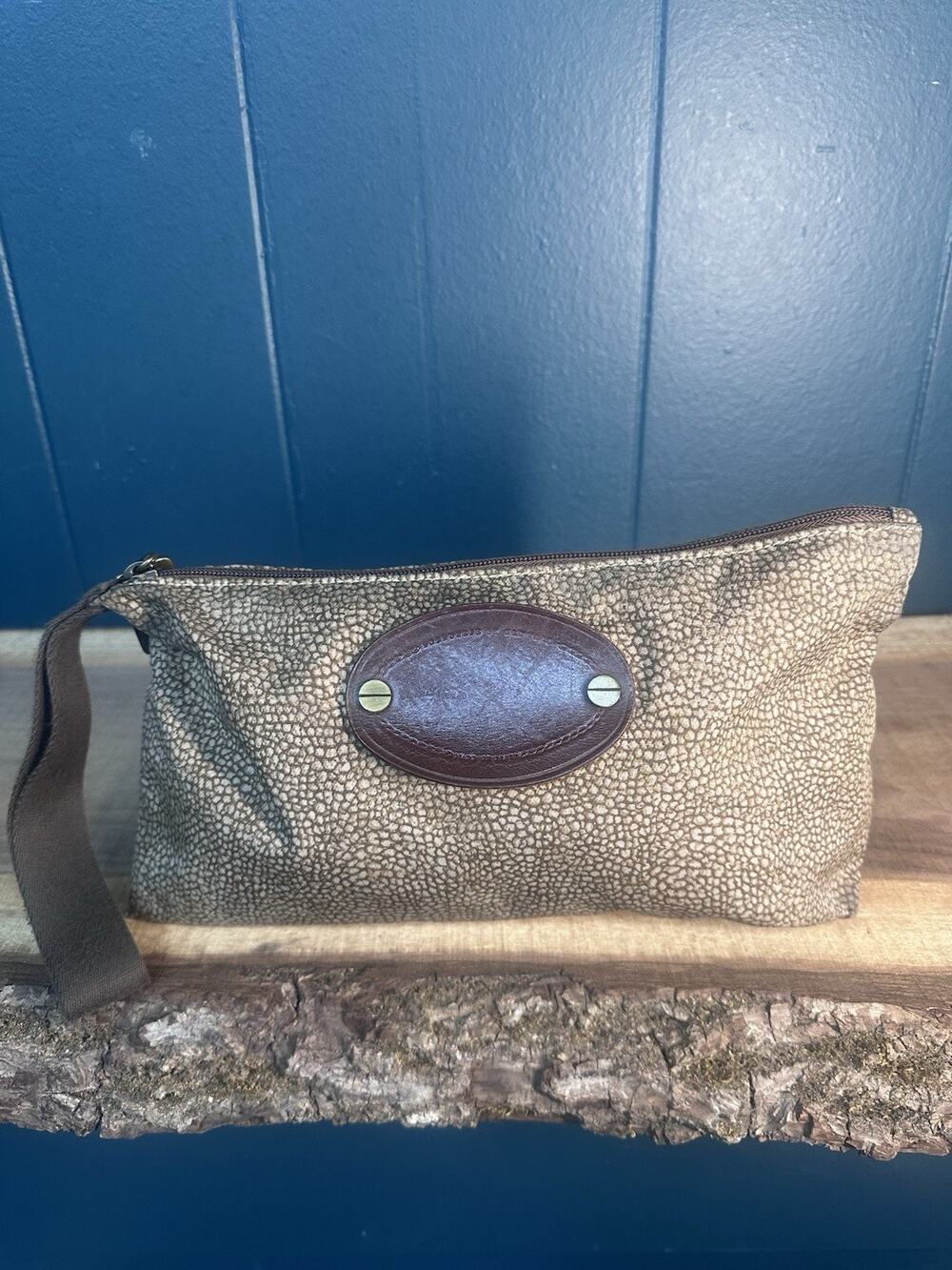 Borbonese Canvas Printed Pouch Makeup Bag w/ Tag